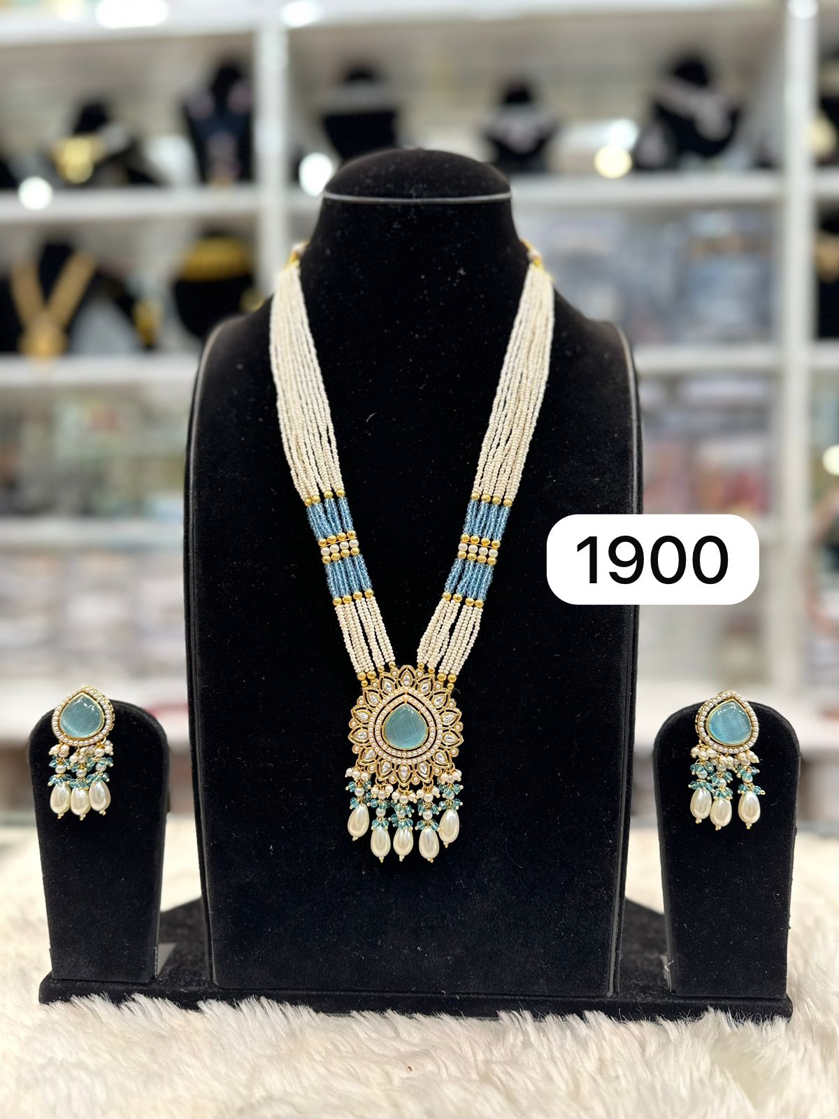 Elegant Tablet Stone Pendant Set – All Colours Available