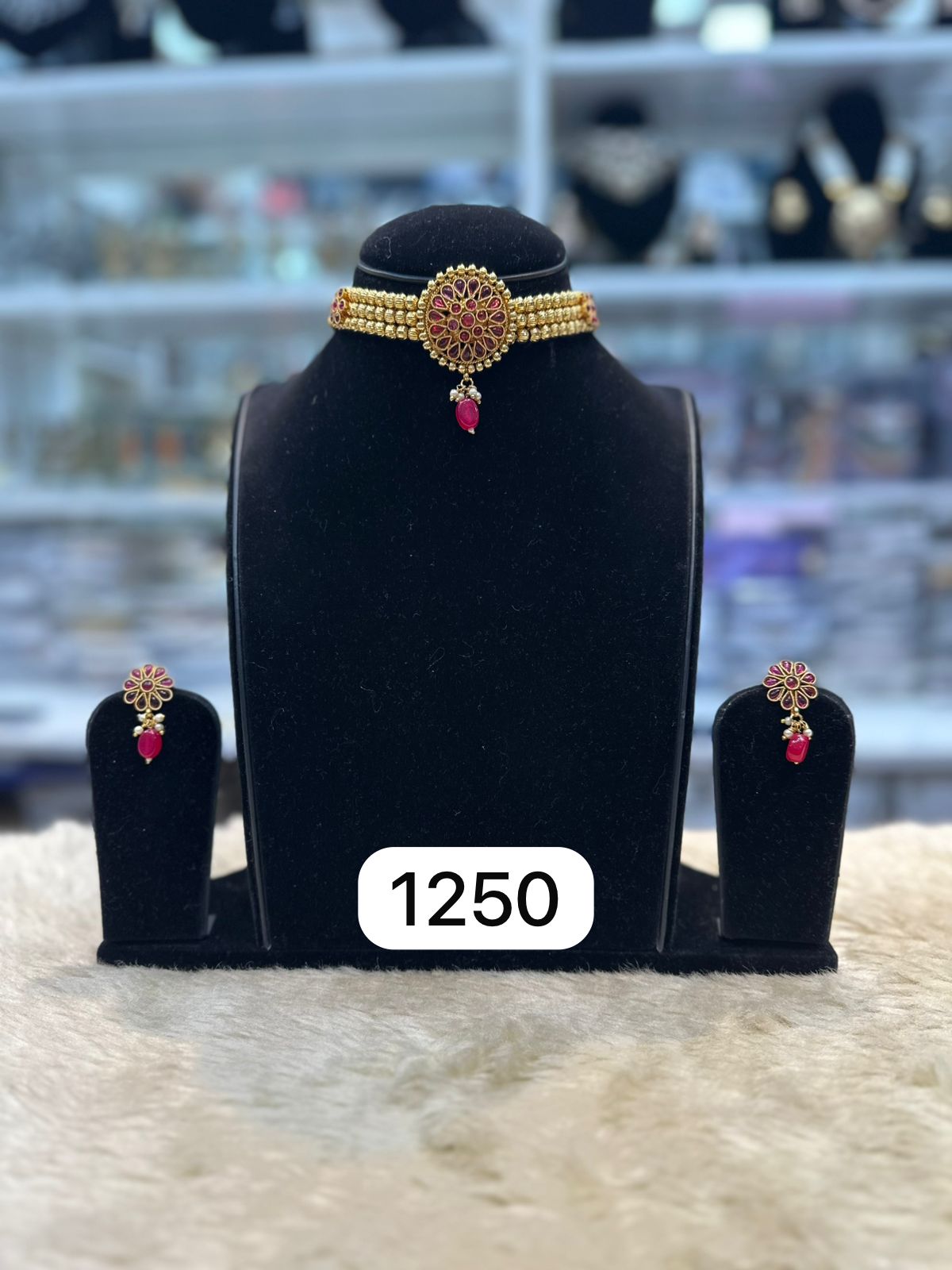 Ruby Gold Choker Set | Party Wear Look