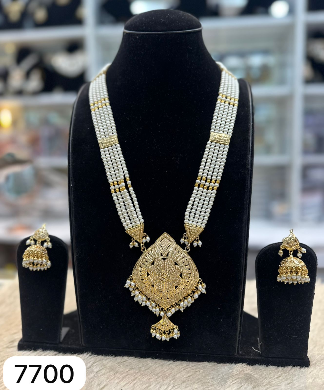 Classic Jadau Style Pendant Set – Real Gold Look