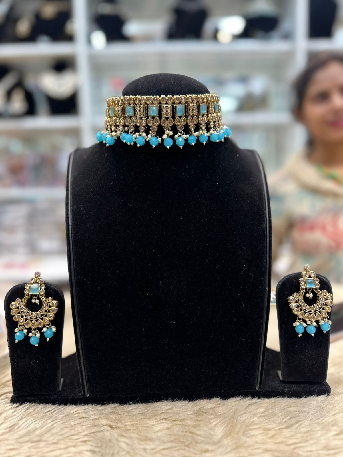 Polki Designer Blue Set