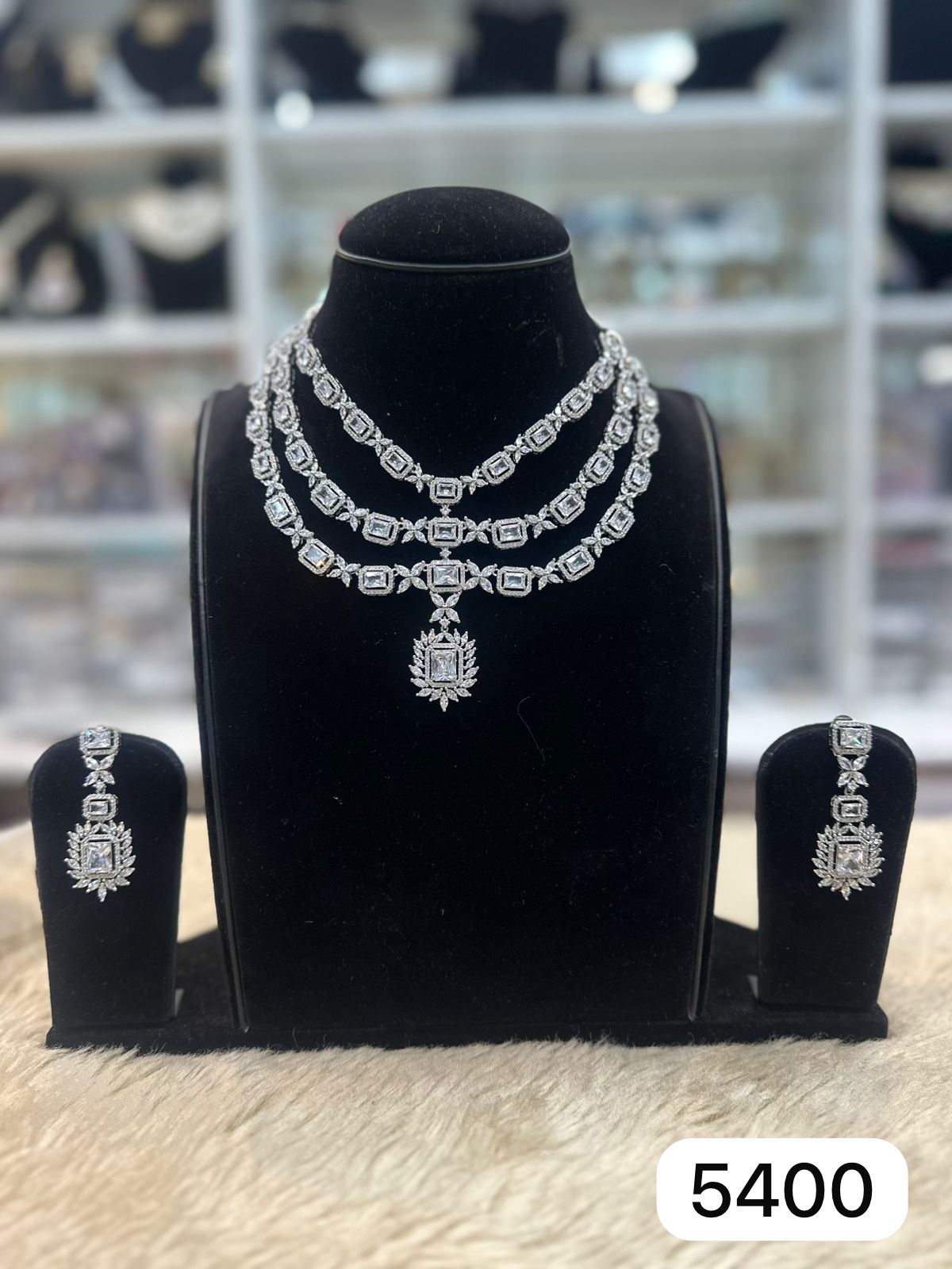Royal 3 Layer Diamond Finish Necklace