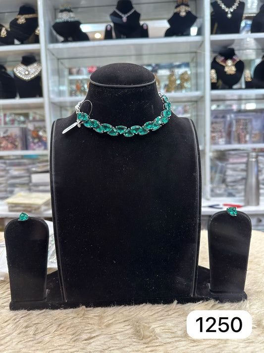 American Diamond Set – Emerald Green Shine