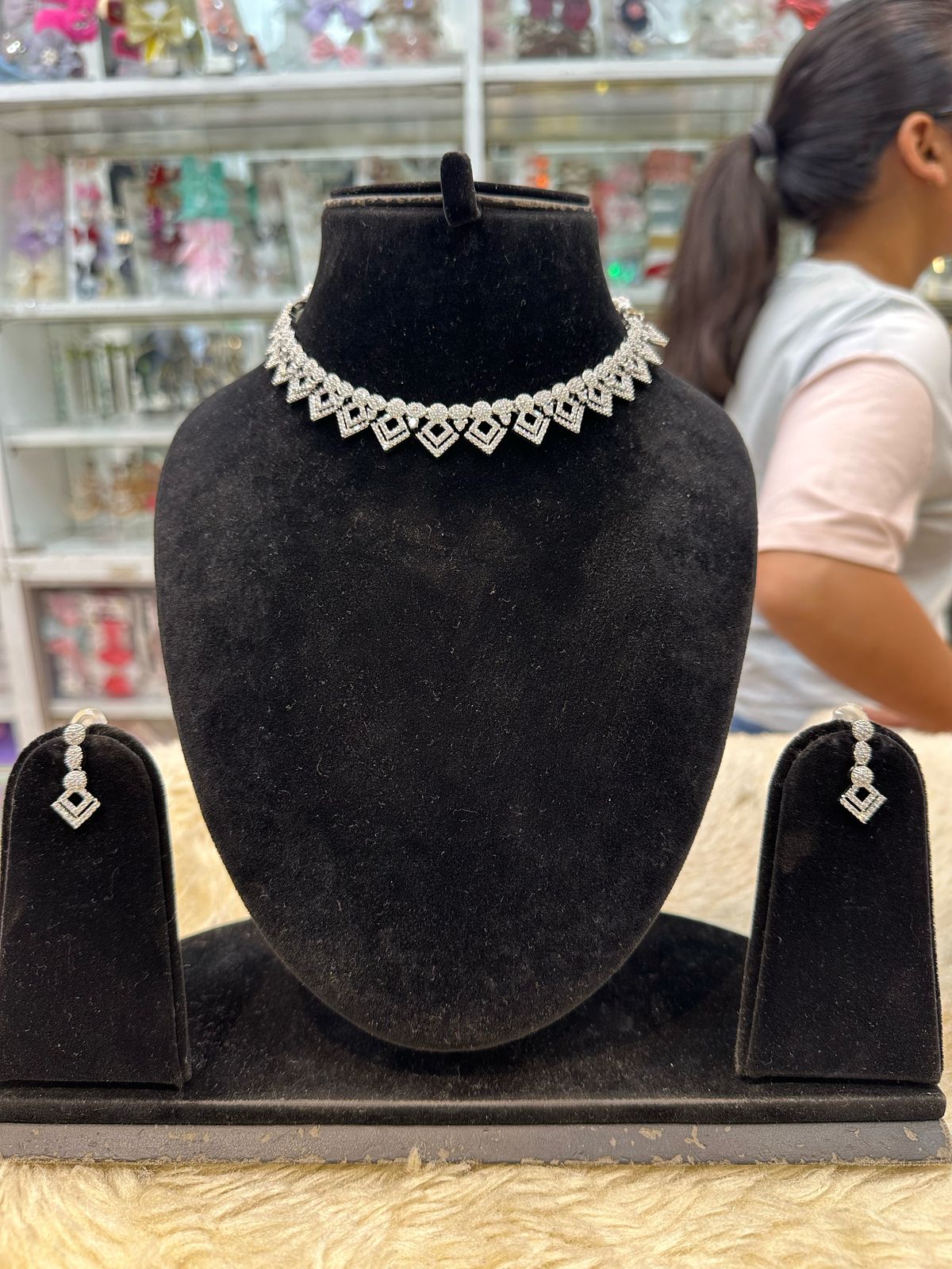 Diamond Finish Necklace Set – Real Look Statement Jewellery