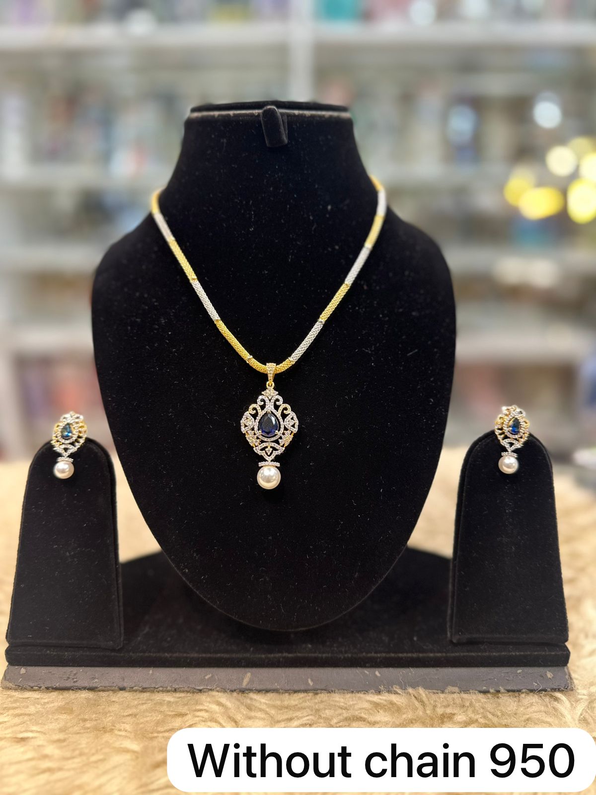 Designer AD Pendant Set – Real Look in Blue & Green Colours