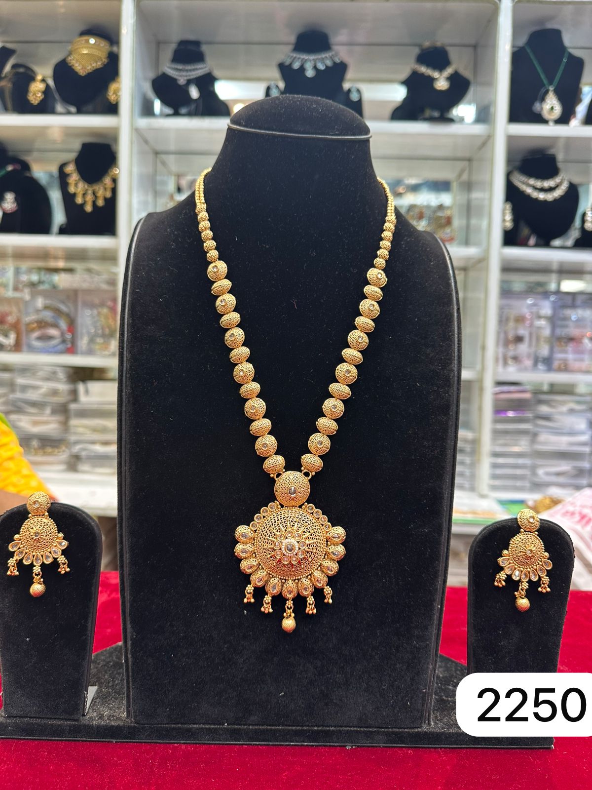 Golden Long Set with Pendant – Real Look Design