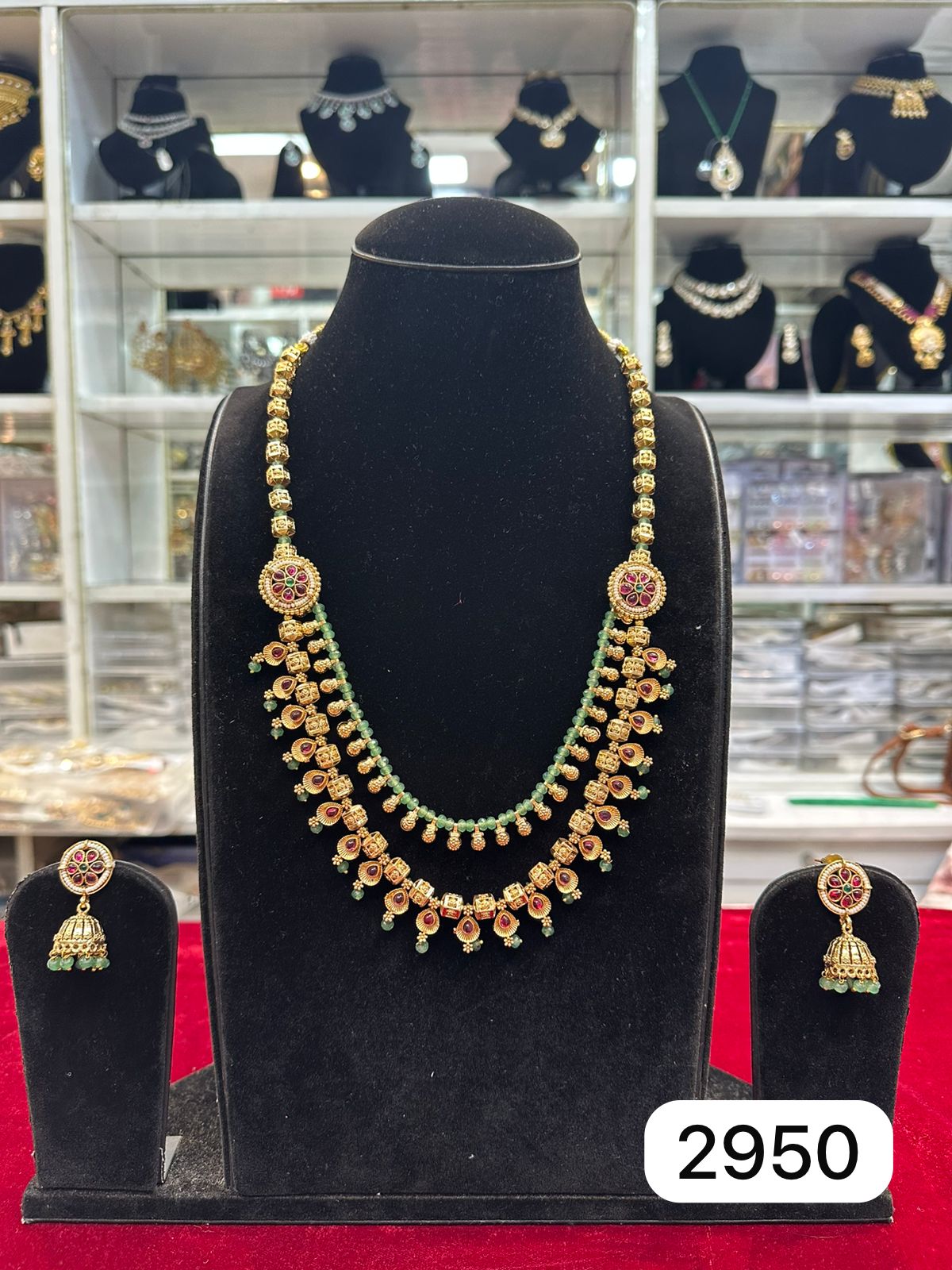 Real Look Ruby Mint Green Toda Jewelry Set