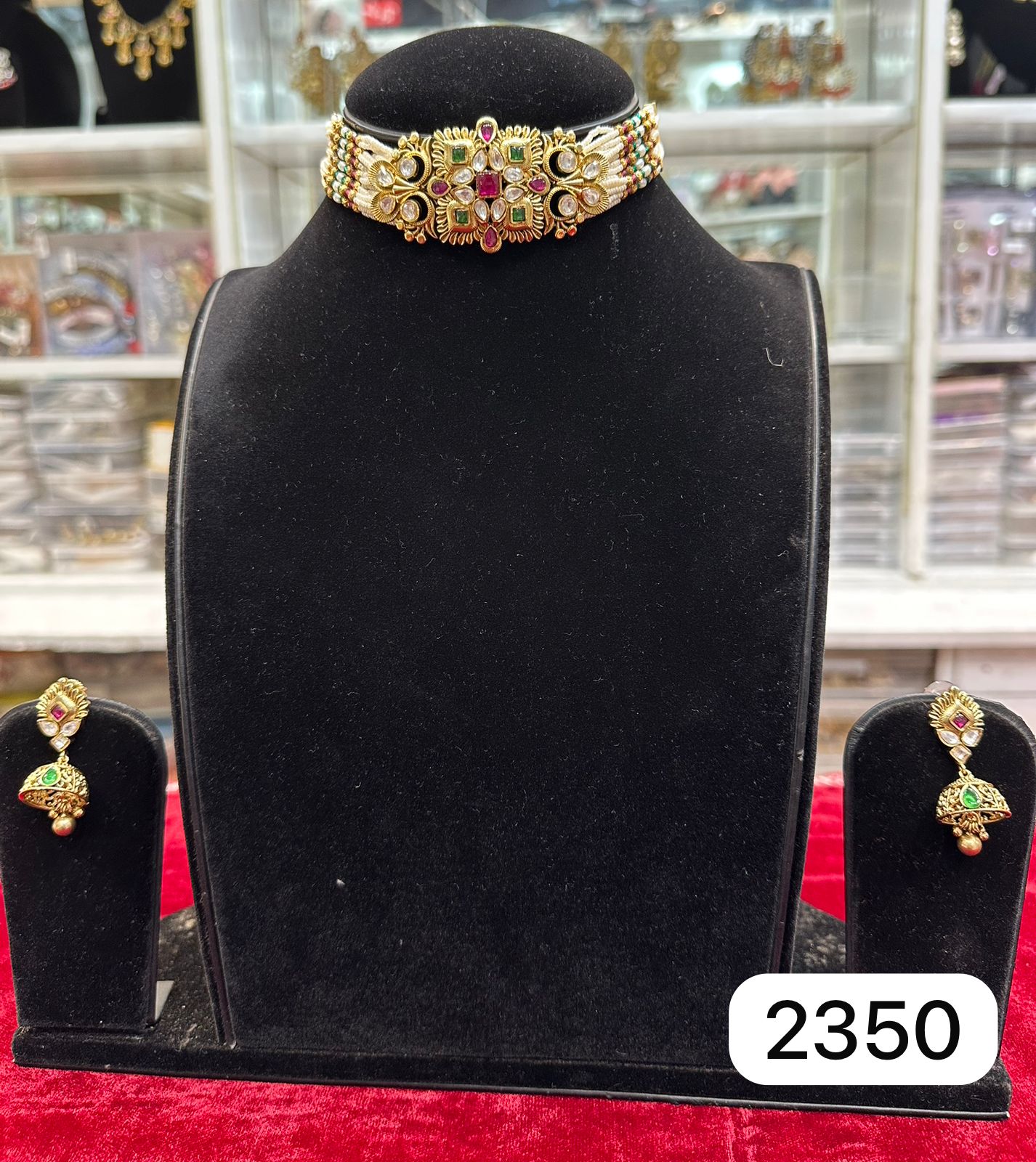 🌟 Top Ruby‑Green Kundan + Pearl Choker Sets