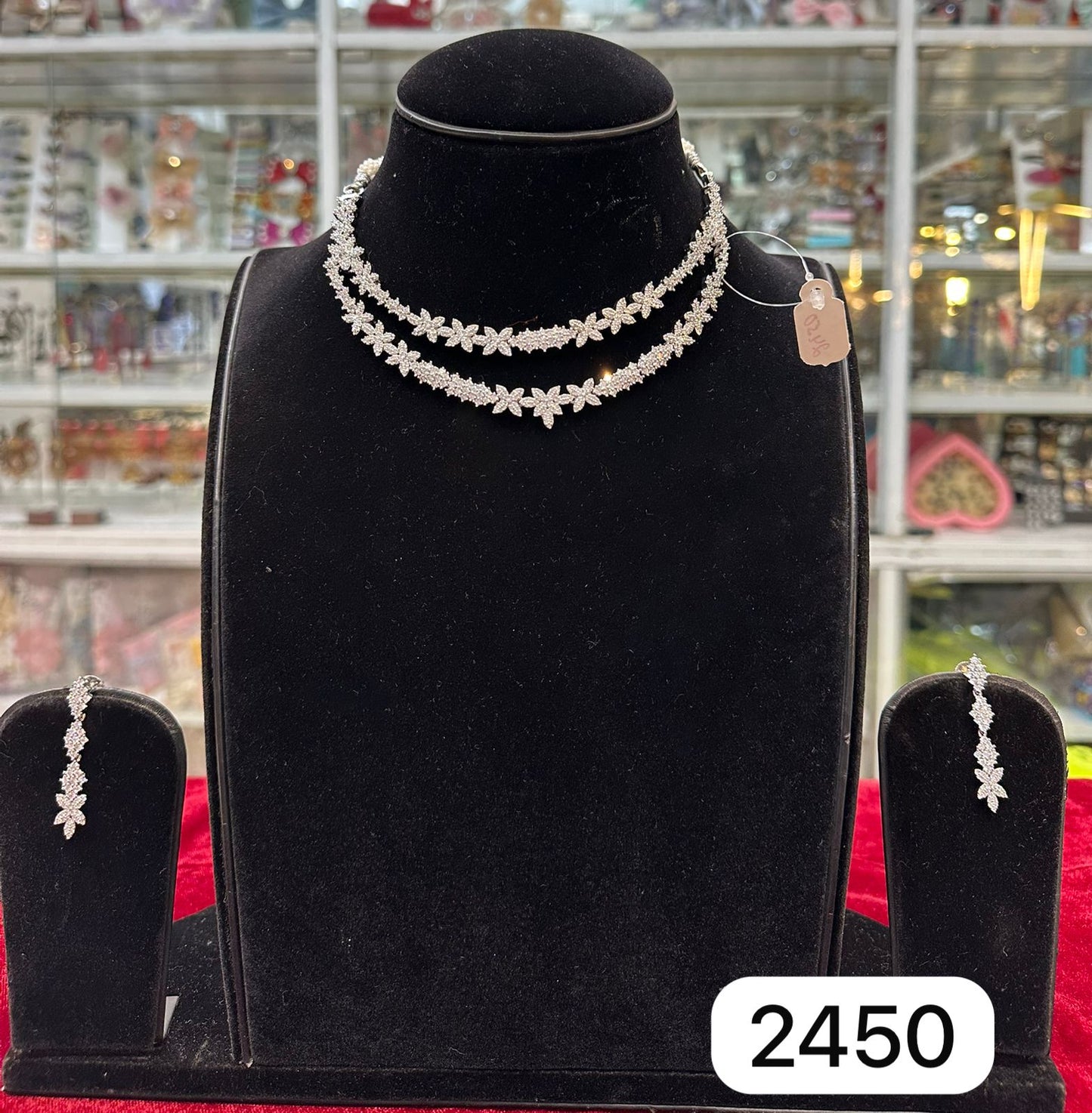 Elegant Double Layer AD Diamond Look Set