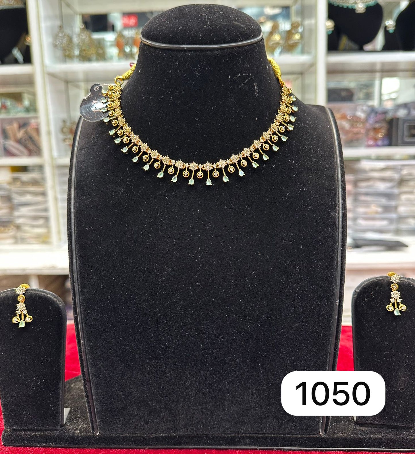 Elegant Real Look Golden Silk Set with AD Moissanite – Multi-Colour Options