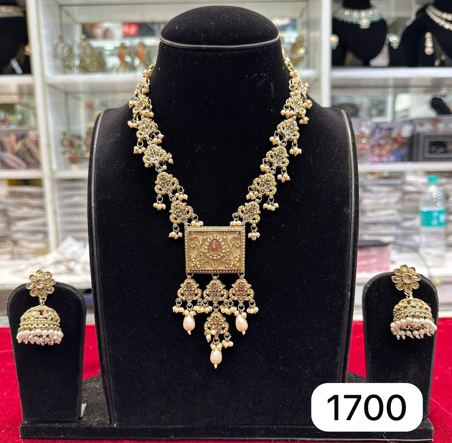 Traditional Golden Polki Long Set – Classic Ethnic Look ni