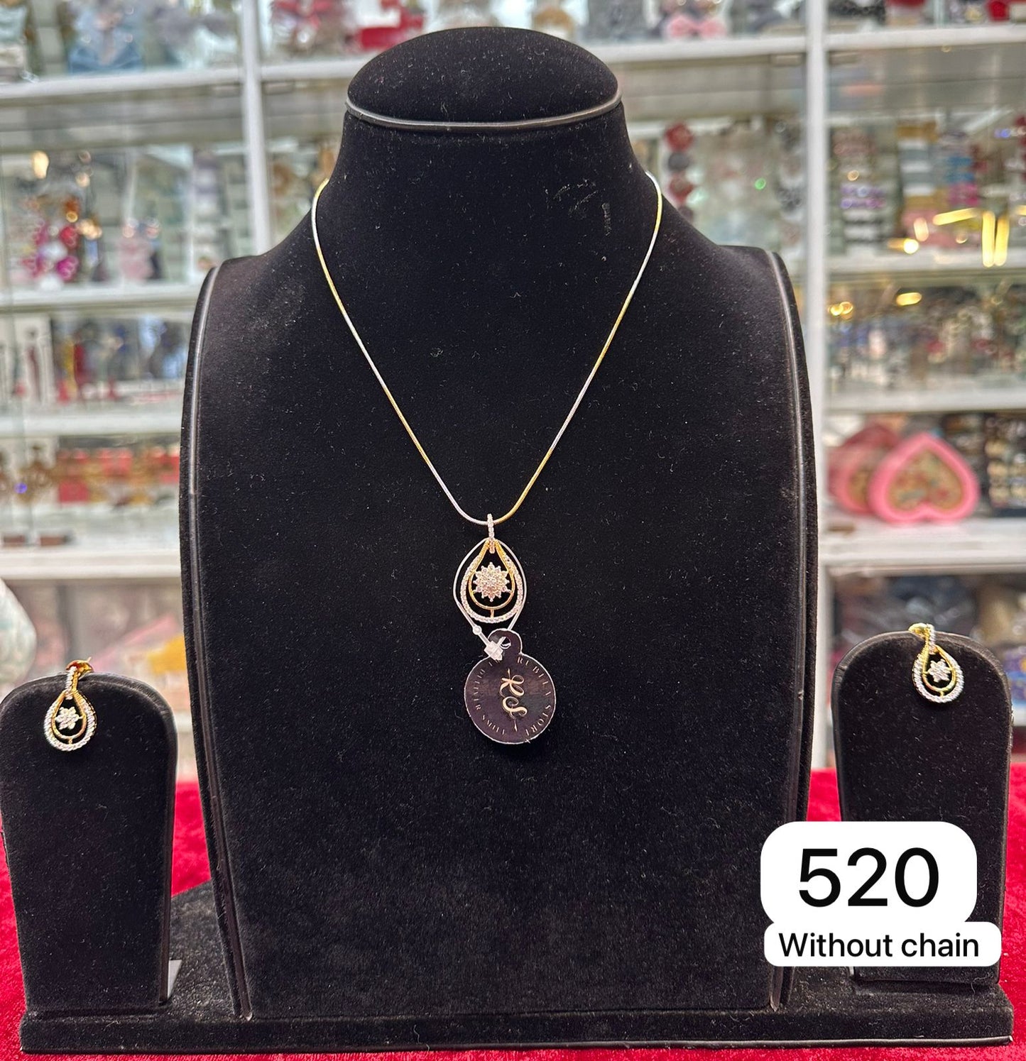 Elegant AD Diamond Golden Pendant