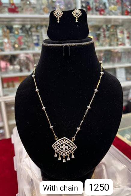 American Diamond Chain Pendant Set – Elegant Shine