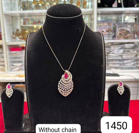 Diamond Style Pendant Set – Classic & Elegant