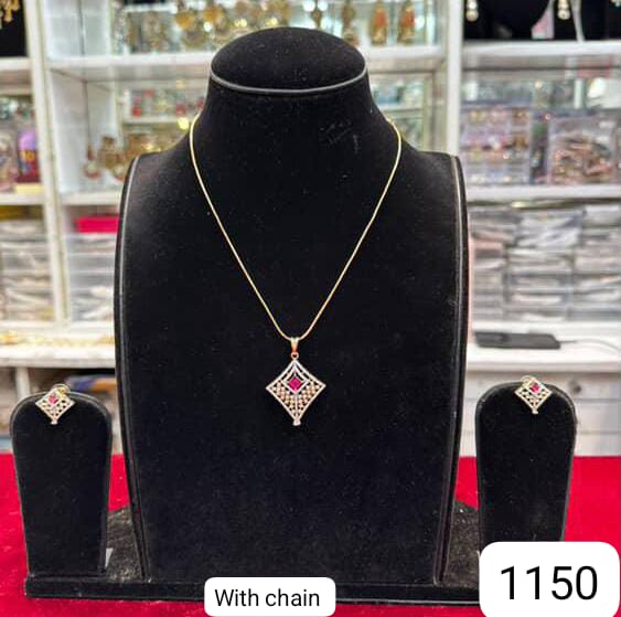 Diamond Style Pendant Set – Classic & Elegant