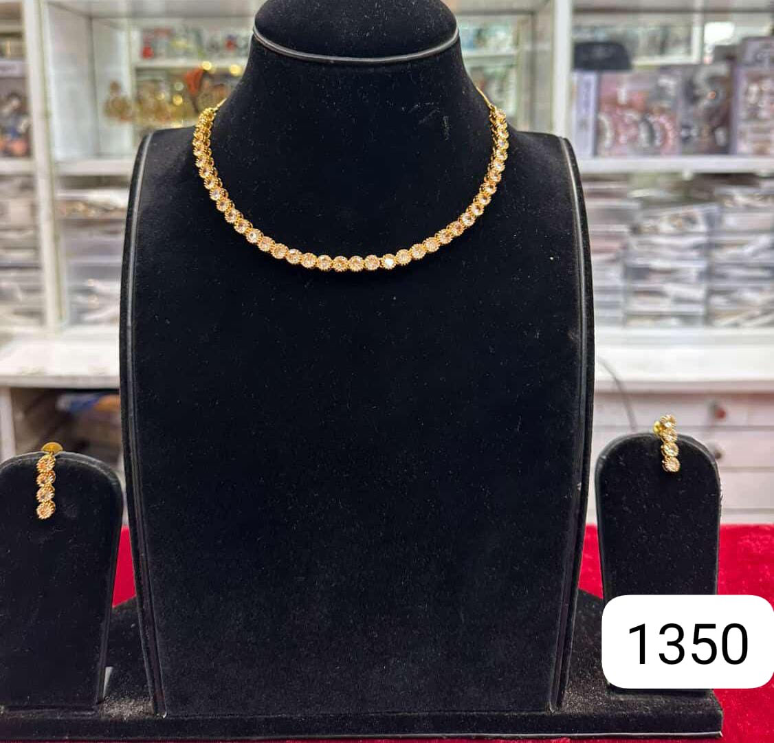 Real Look Golden Silver Diamond Set
