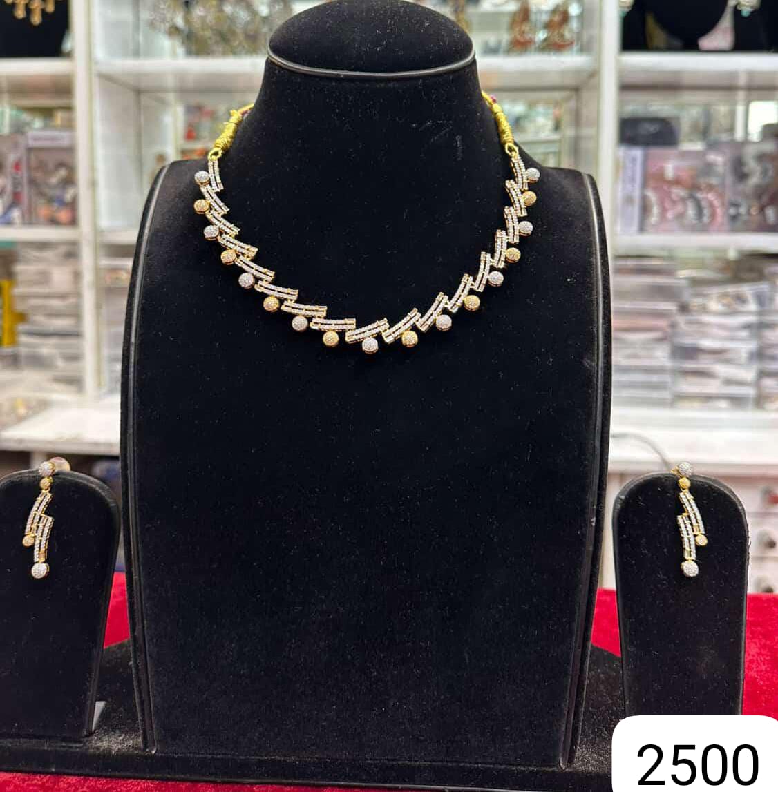 Real Look Golden Silver Diamond Set