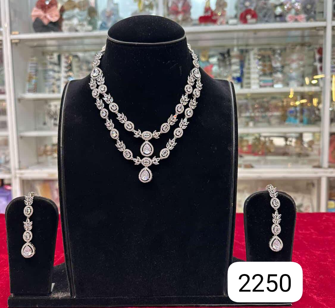 Real Shine Silver Twin Layer Diamond Set