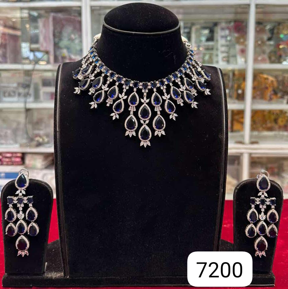 Blue Sparkle Heavy Real Look Diamond Set