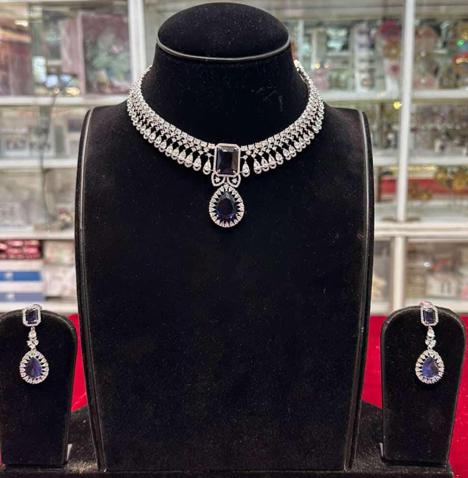 Royal Blue Real Look Diamond Set