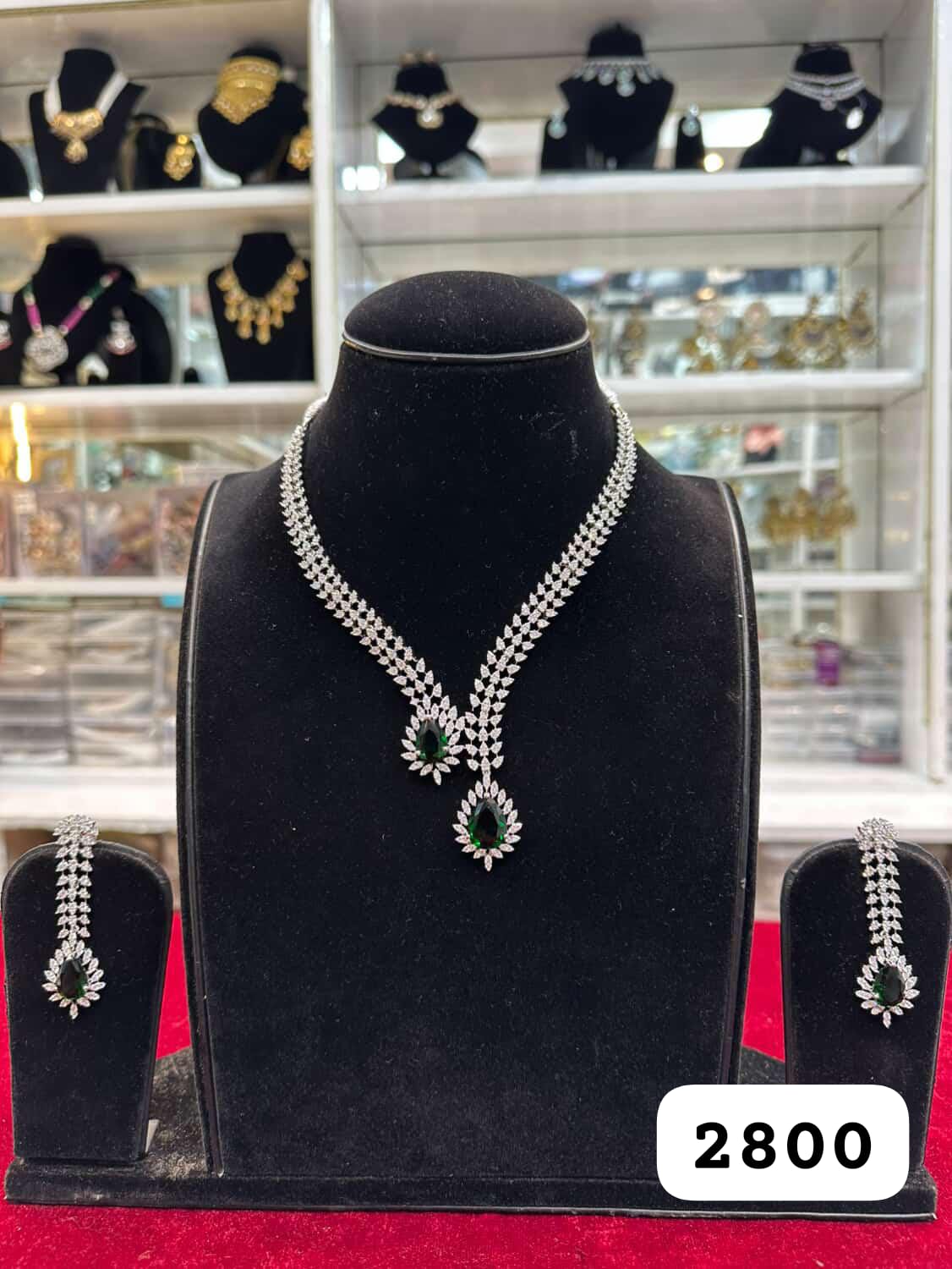 Deep Green Glow Diamond Look Set