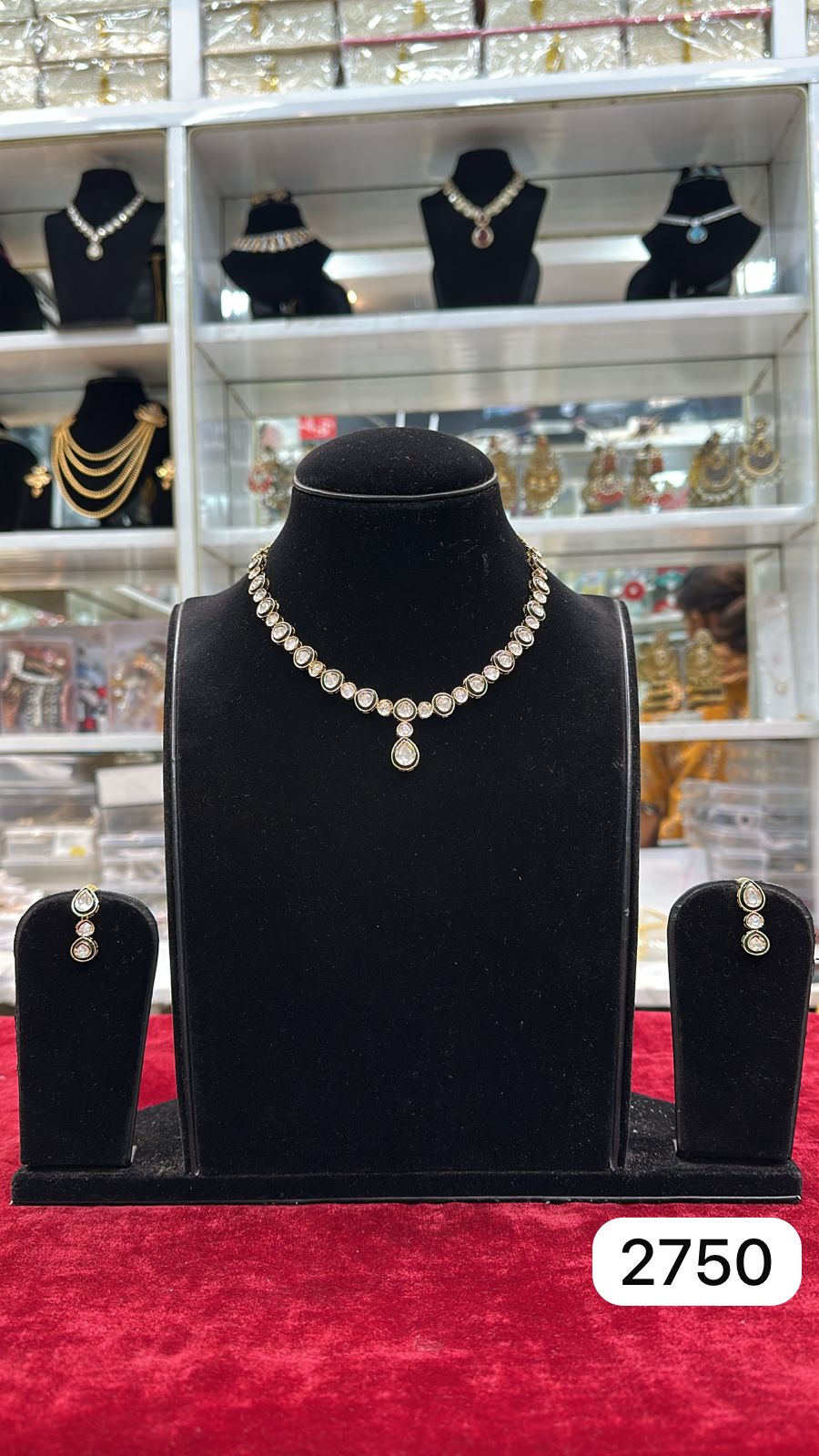 Royal Real Look AC Kundan Neckline