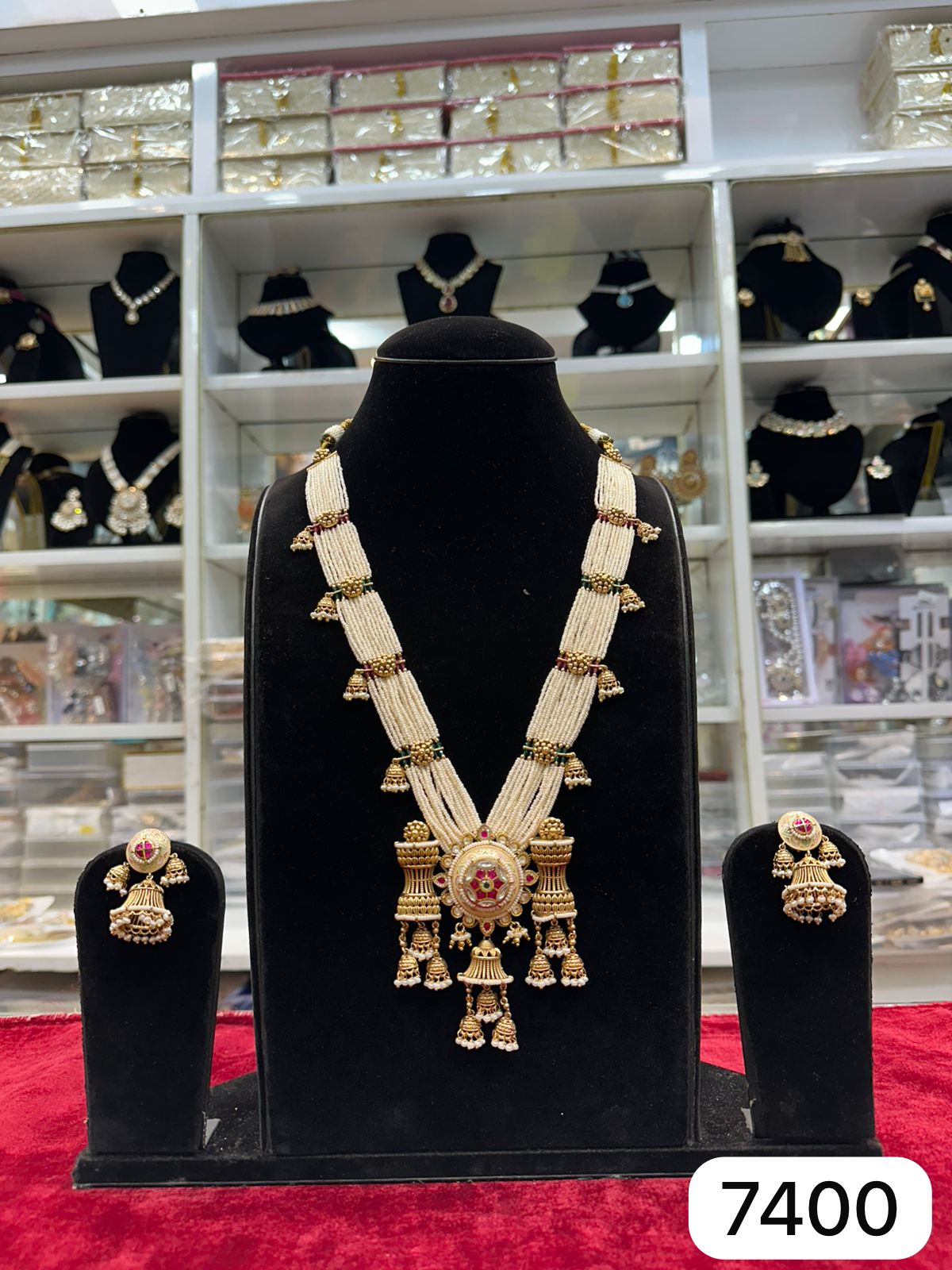 Real Look Antique Golden Pendant Mala Set