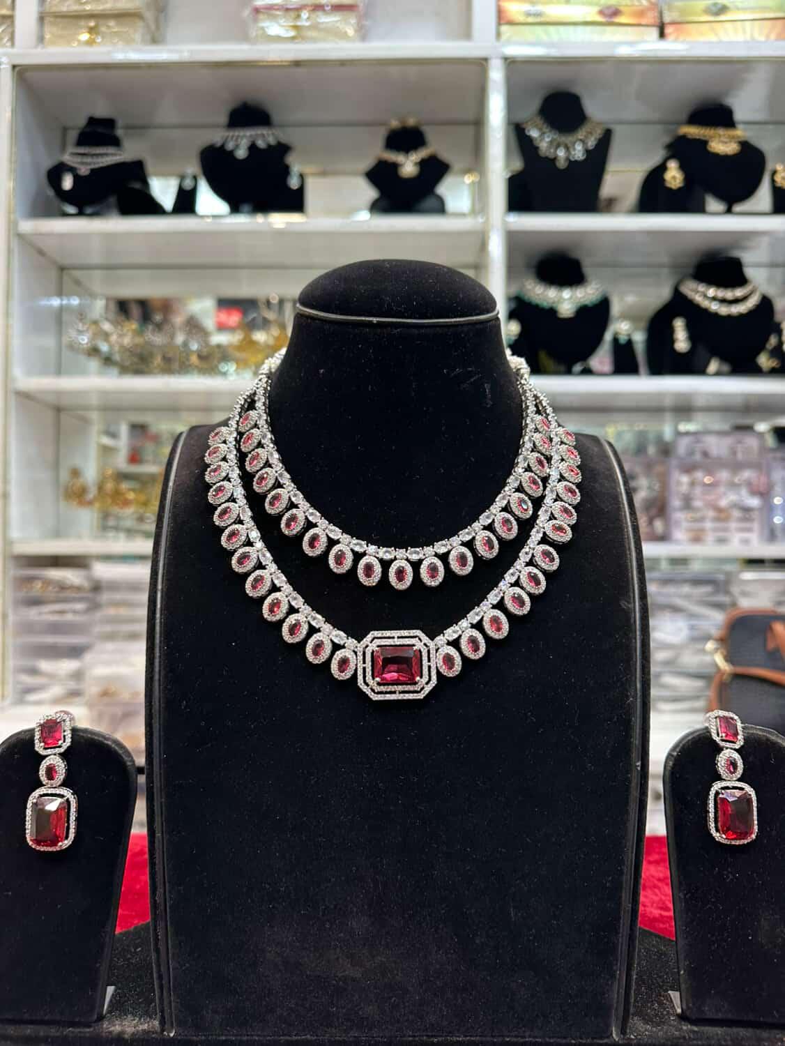 Royal Ruby Double Layer Diamond Set