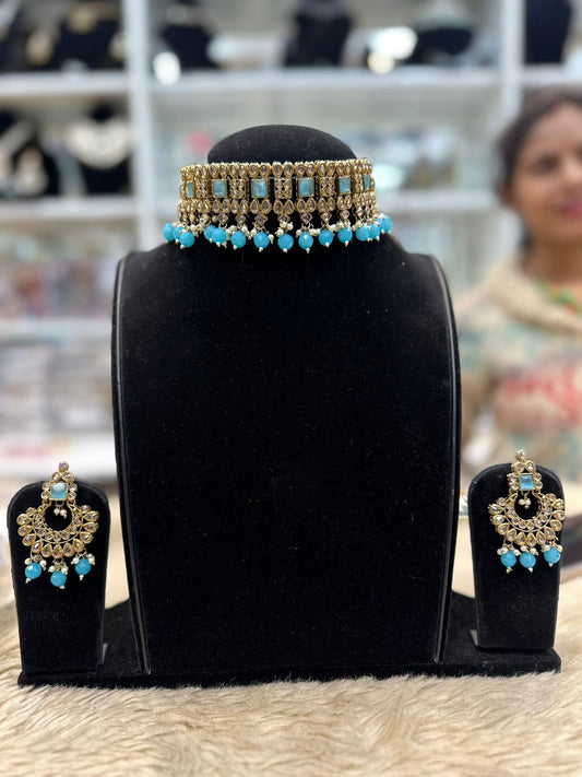 Polki Designer Blue Set