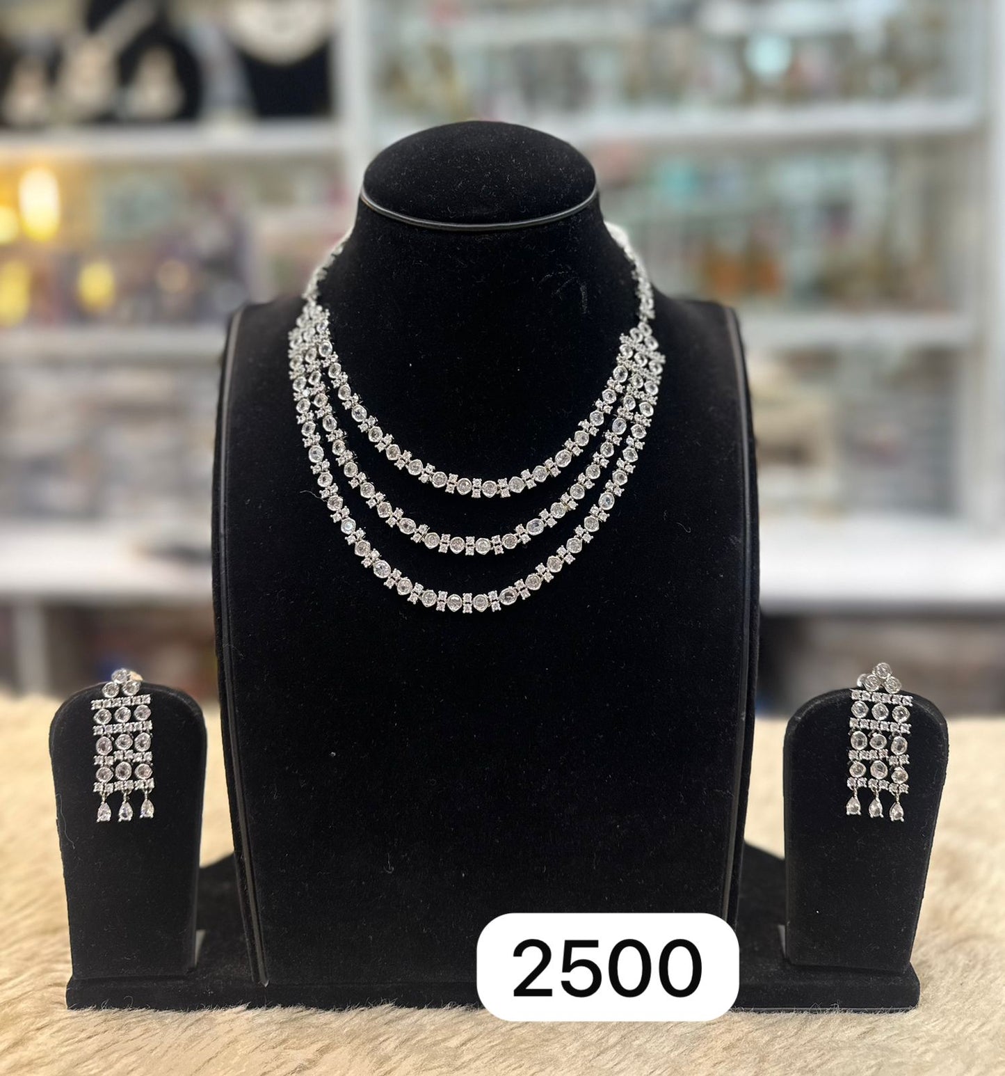 Triple Sparkle Diamond Look Set – Three Layer Design