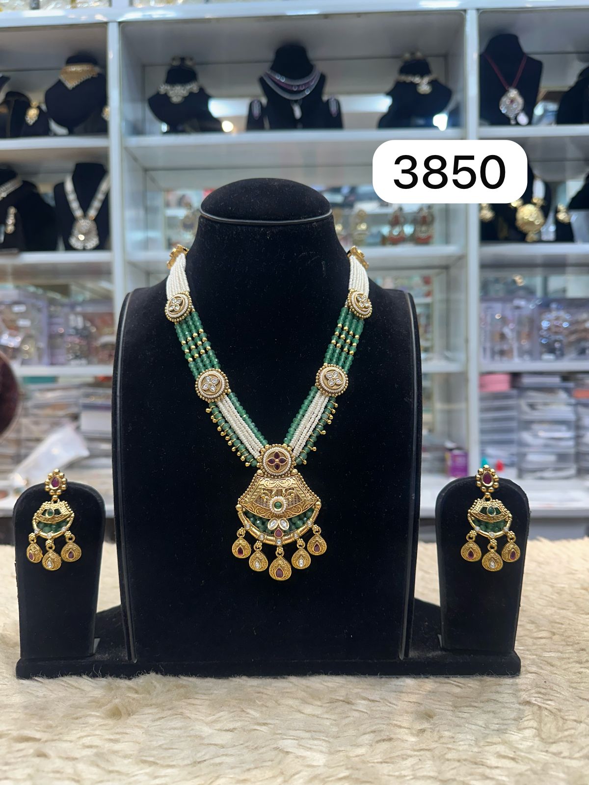Mint Green Short Set – Real Gold Look Finish