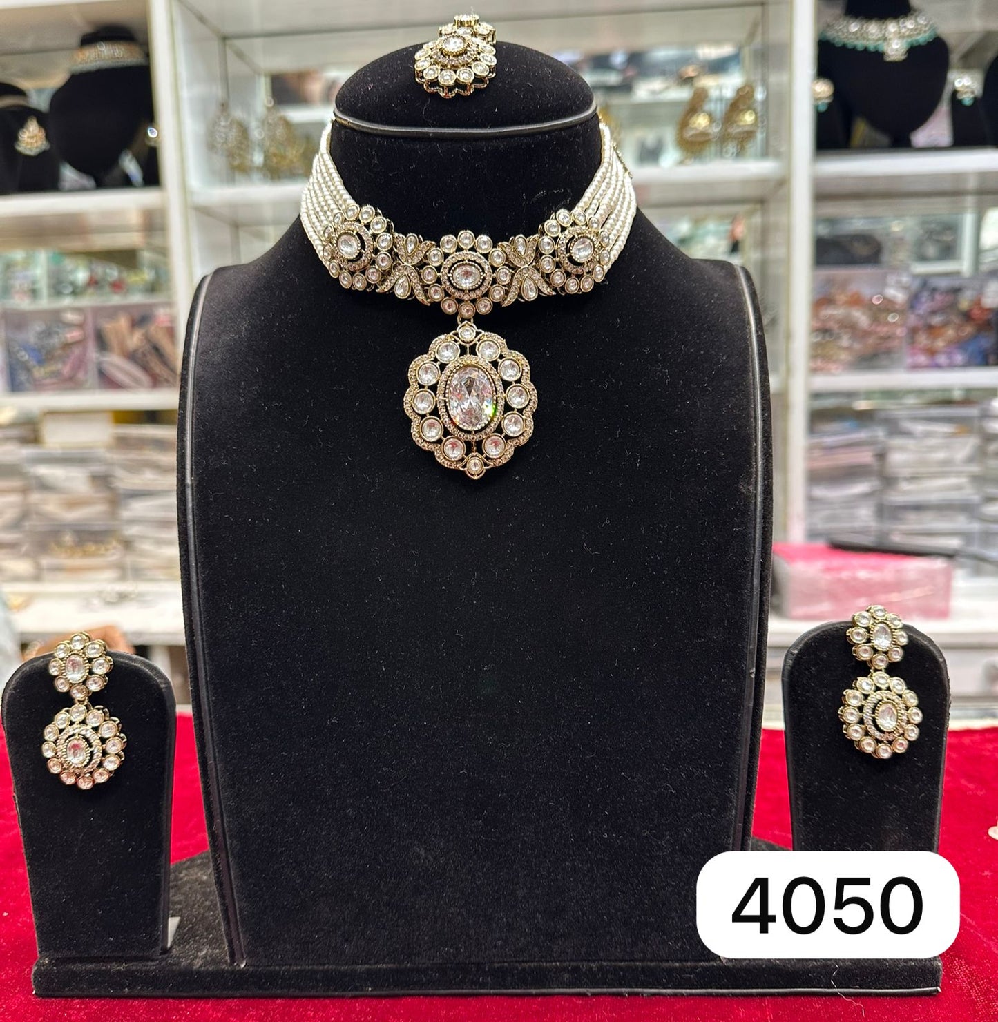 Kundan Polki Choker – Real Gold Look with Classic Pearl Accents