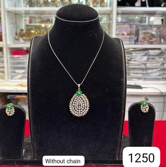Diamond Style Pendant Set – Classic & Elegant