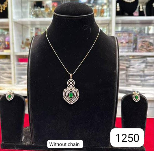Diamond Style Pendant Set – Classic & Elegant