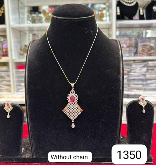 Diamond Style Pendant Set – Classic & Elegant