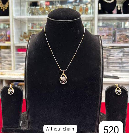Diamond Style Pendant Set – Classic & Elegant