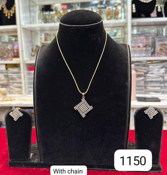 Diamond Style Pendant Set – Classic & Elegant