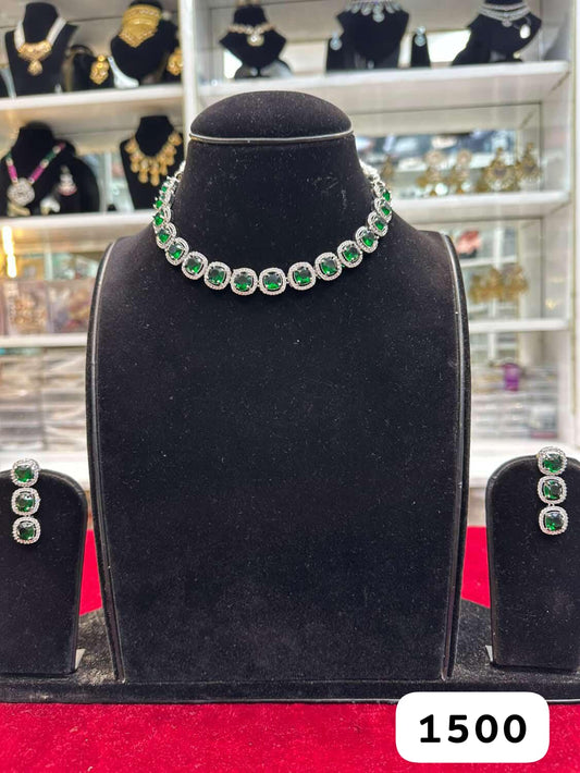 Deep Green Glow Diamond Look Set