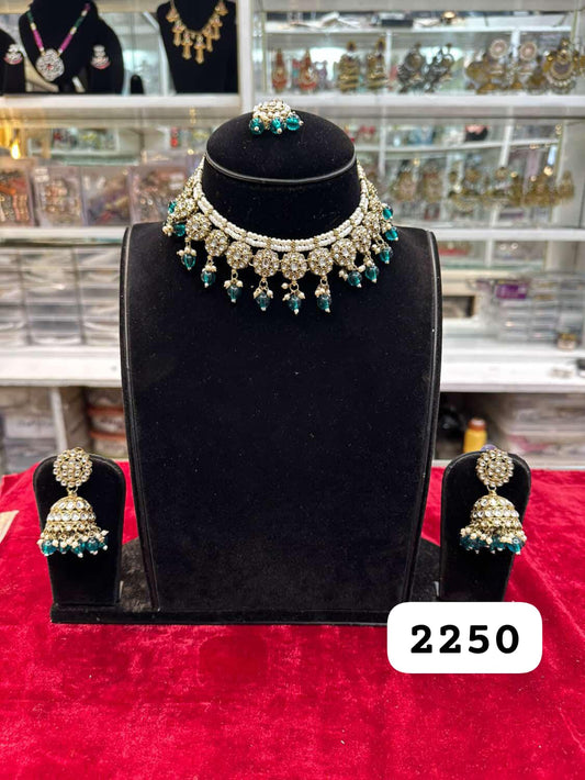 Peacock Glow Kundan Polki Set