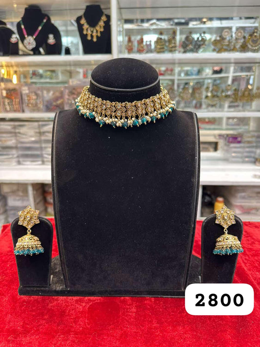 Peacock Glow Kundan Polki Set