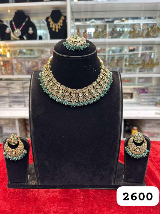 Peacock Glow Kundan Polki Set