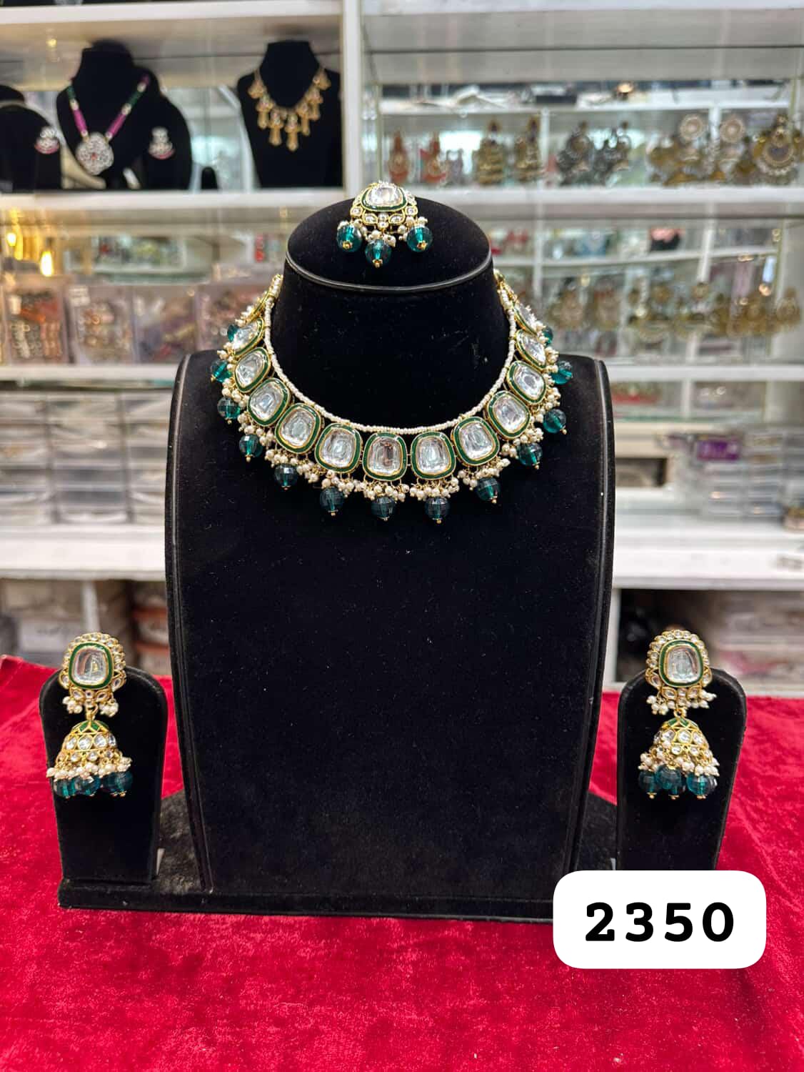 Peacock Glow Kundan Polki Set