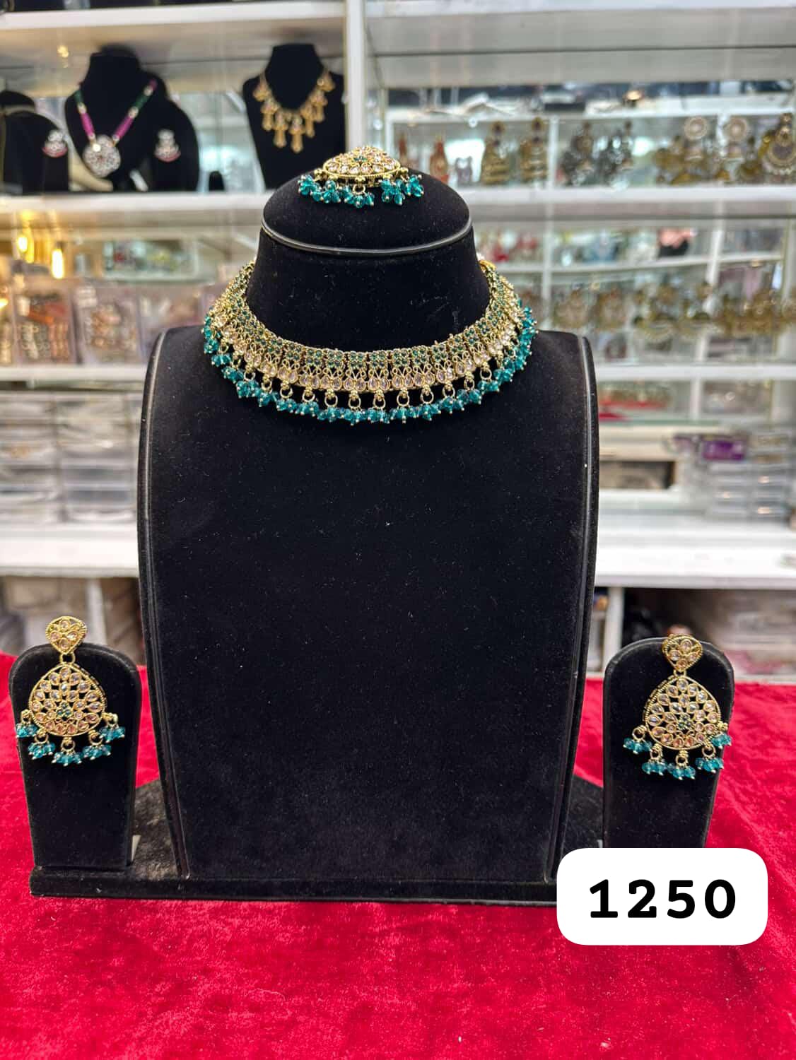 Peacock Glow Kundan Polki Set