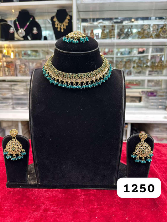 Peacock Glow Kundan Polki Set