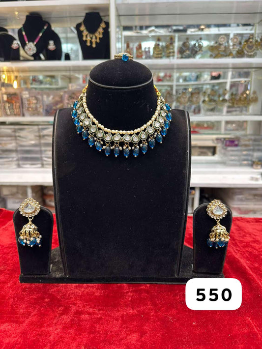 Peacock Glow Kundan Polki Set