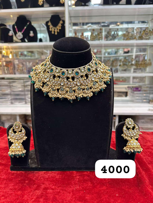 Peacock Glow Kundan Polki Set