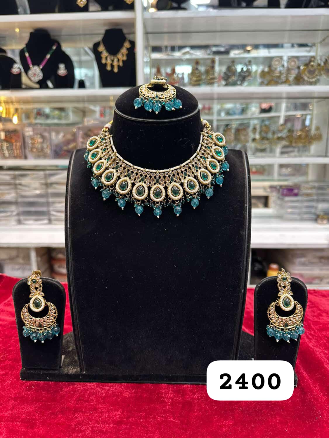 Peacock Glow Kundan Polki Set
