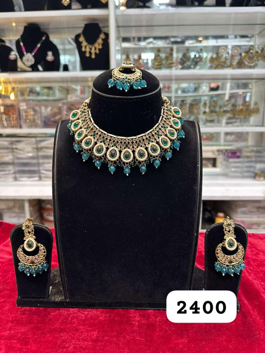 Peacock Glow Kundan Polki Set