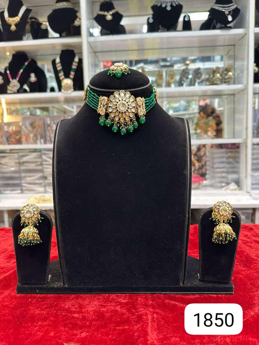 Royal Green Kundan Necklace