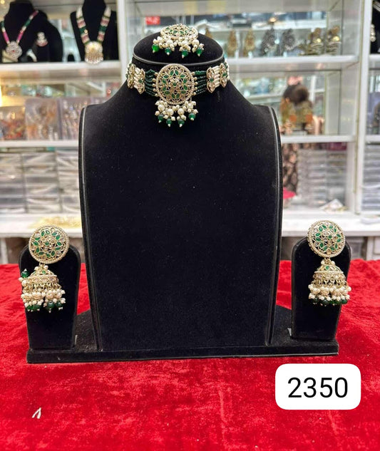 Emerald Glow Polki Choker Set