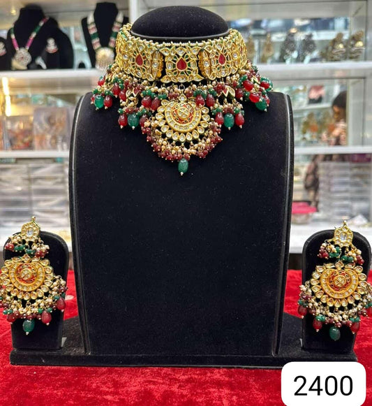 Royal Red & Green Kundan Set